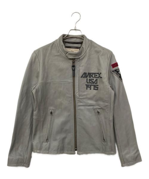 AVIREX（アヴィレックス）AVIREX (アヴィレックス) ROAD / ロード 撥水レザージャケット グレー サイズ:Lの古着・服飾アイテム