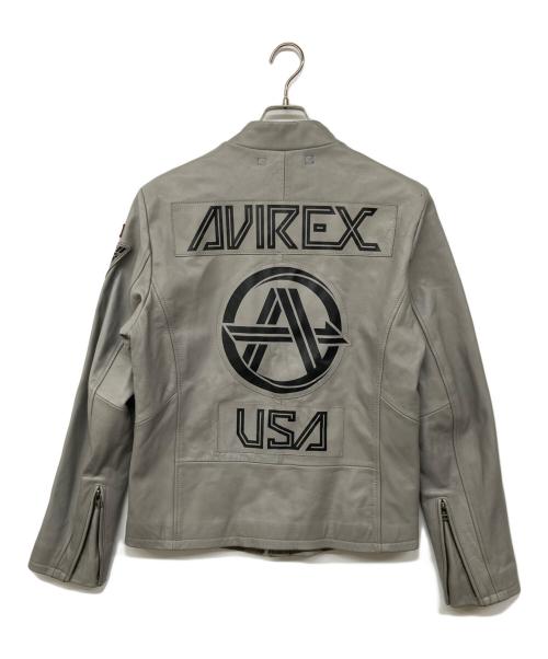 AVIREX（アヴィレックス）AVIREX (アヴィレックス) ROAD / ロード 撥水レザージャケット グレー サイズ:Lの古着・服飾アイテム