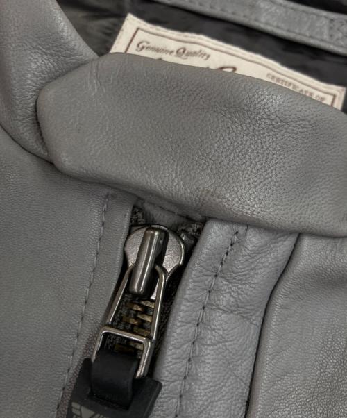 AVIREX（アヴィレックス）AVIREX (アヴィレックス) ROAD / ロード 撥水レザージャケット グレー サイズ:Lの古着・服飾アイテム