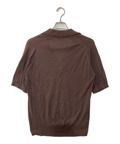 JOHN SMEDLEY（ジョンスメドレー）JOHN SMEDLEY (ジョンスメドレー) ESLOW (エスロー) スキッパーニットポロシャツ ブラウン サイズ:Mの古着・服飾アイテム