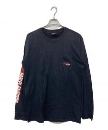HARLEY-DAVIDSON（ハーレーダビッドソン）の古着「00`sファイヤーパターンL/S TEE」｜ブラック