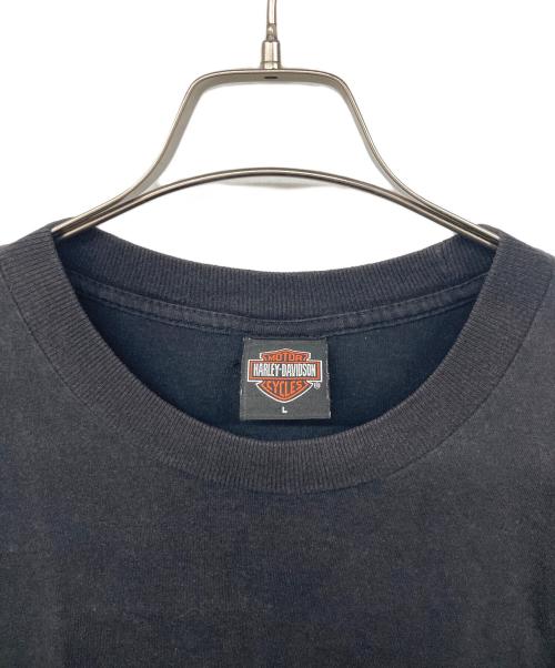 HARLEY-DAVIDSON（ハーレーダビッドソン）HARLEY-DAVIDSON (ハーレーダビッドソン) 00`sファイヤーパターンL/S TEE ブラック サイズ:Lの古着・服飾アイテム