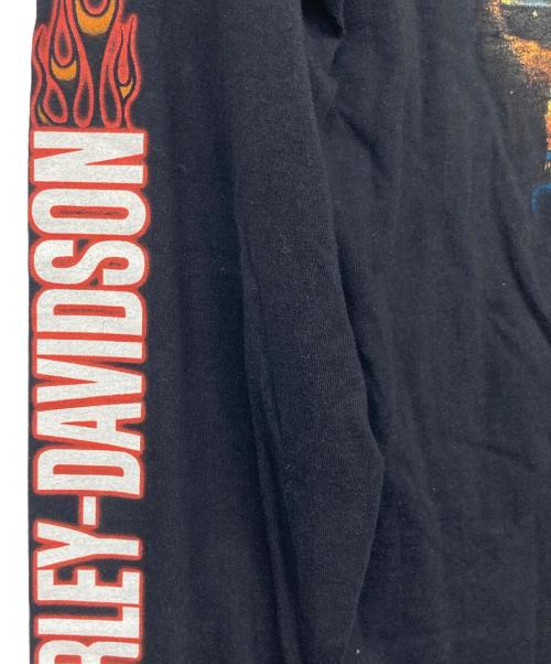 HARLEY-DAVIDSON（ハーレーダビッドソン）HARLEY-DAVIDSON (ハーレーダビッドソン) 00`sファイヤーパターンL/S TEE ブラック サイズ:Lの古着・服飾アイテム