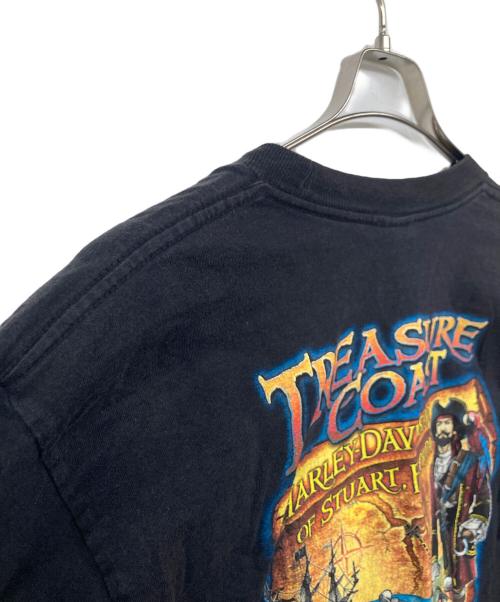 HARLEY-DAVIDSON（ハーレーダビッドソン）HARLEY-DAVIDSON (ハーレーダビッドソン) 00`sファイヤーパターンL/S TEE ブラック サイズ:Lの古着・服飾アイテム