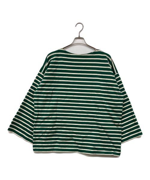 Oblada（オブラダ）Oblada (オブラダ) GUERNSEY BORDER バスクシャツ グリーン×アイボリー サイズ:Fの古着・服飾アイテム