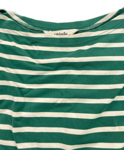 Oblada（オブラダ）Oblada (オブラダ) GUERNSEY BORDER バスクシャツ グリーン×アイボリー サイズ:Fの古着・服飾アイテム