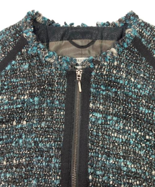 MARELLA（マレーラ）MARELLA (マレーラ) ツイード切替ジップジャケット グリーン サイズ:40の古着・服飾アイテム
