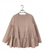 YORIヨリ）の古着「ティアードギャザーブラウス」｜ピンク