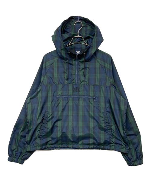 Umbra（アンブラ）Umbra (アンブラ) FREAK'S STORE (フリークスストア) 別注Check Anorak Parka アノラックパーカー ネイビー×グリーン サイズ:XLの古着・服飾アイテム