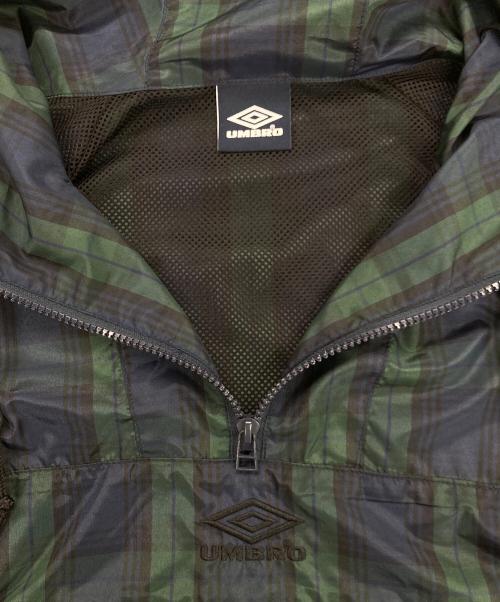 Umbra（アンブラ）Umbra (アンブラ) FREAK'S STORE (フリークスストア) 別注Check Anorak Parka アノラックパーカー ネイビー×グリーン サイズ:XLの古着・服飾アイテム