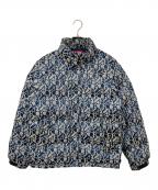 SUPREMEシュプリーム）の古着「17AW Fuck Jacquard Puffy Jacket / ファックジャガード パフィジャケット 総柄 ダウンジャケット」｜ネイビー