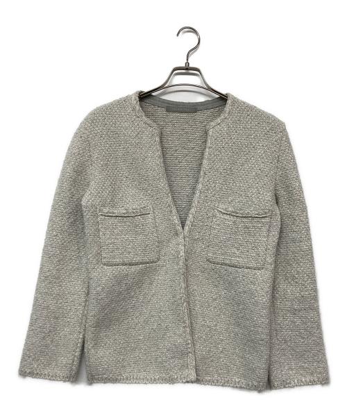 theory luxe（セオリーリュクス）theory luxe (セオリーリュクス) ツイード ニットカーディガン ジャケット グレー サイズ:38の古着・服飾アイテム