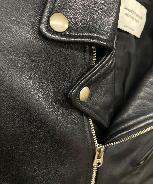 beautiful people（ビューティフルピープル）beautiful people (ビューティフルピープル) vintage leather riders jacket / ビンテージ レザー ライダース ジャケット ブラック サイズ:130の古着・服飾アイテム
