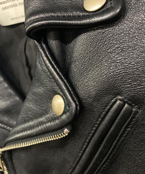 beautiful people（ビューティフルピープル）beautiful people (ビューティフルピープル) vintage leather riders jacket / ビンテージ レザー ライダース ジャケット ブラック サイズ:130の古着・服飾アイテム