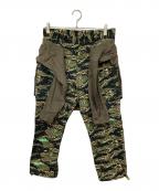 UNDERCOVERアンダーカバー）の古着「01SS シャツドッキング迷彩パンツ」｜オリーブ