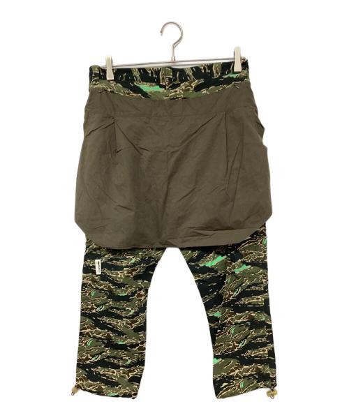 UNDERCOVER（アンダーカバー）UNDERCOVER (アンダーカバー) 01SS シャツドッキング迷彩パンツ オリーブ サイズ:Mの古着・服飾アイテム