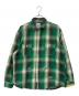 BOWWOW（バウワウ）の古着「HEAVY WEIGHT FLANNEL SHIRTS AGING リペアデザインチェックシャツ」｜グリーン×ホワイト