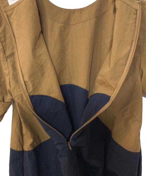 HeRIN.CYE（ヘリンドットサイ）HeRIN.CYE (ヘリンドットサイ) Switting drawst dress スウィッチング ドロスト ドレス ネイビー サイズ:FREEの古着・服飾アイテム