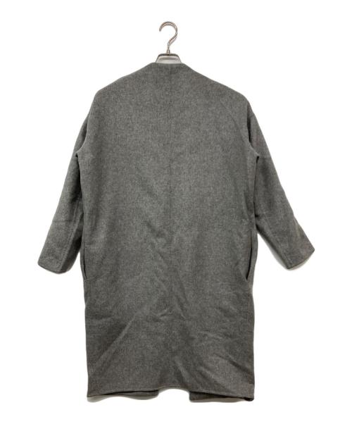 ENFOLD（エンフォルド）ENFOLD (エンフォルド) ウールリバーノーカラーコート グレー サイズ:36の古着・服飾アイテム