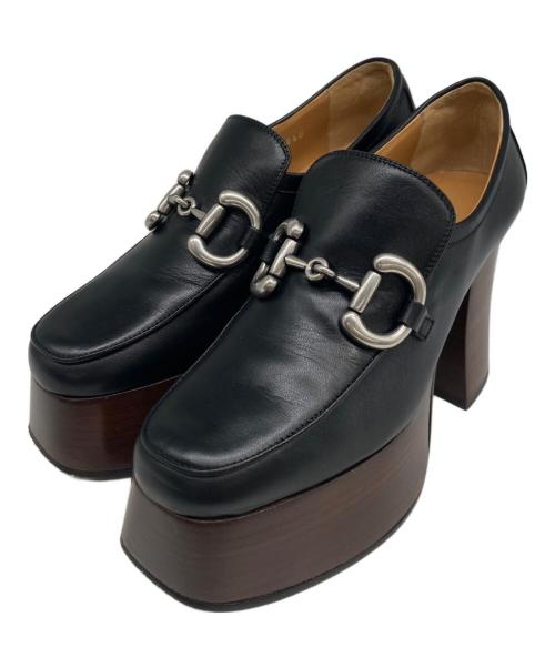 GUCCI（グッチ）GUCCI (グッチ) Platform Loafer with Horsebit ホースビットパンプス ブラック サイズ:34の古着・服飾アイテム