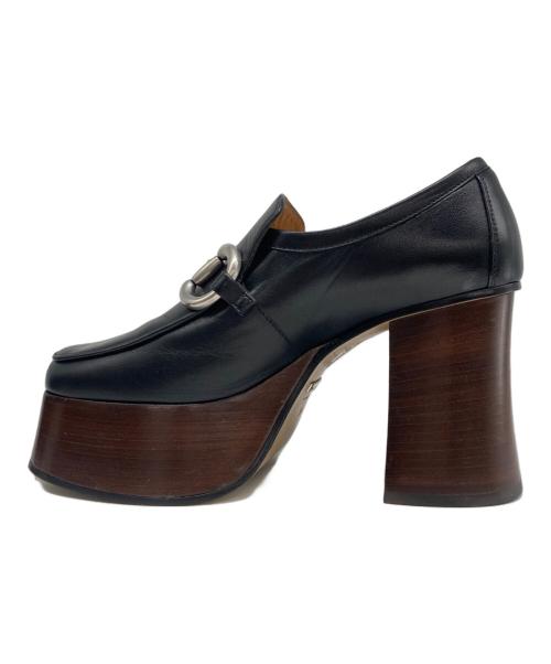GUCCI（グッチ）GUCCI (グッチ) Platform Loafer with Horsebit ホースビットパンプス ブラック サイズ:34の古着・服飾アイテム