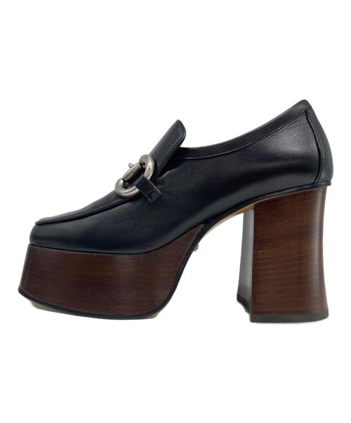 GUCCI（グッチ）GUCCI (グッチ) Platform Loafer with Horsebit ホースビットパンプス ブラック サイズ:34の古着・服飾アイテム