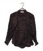 Uttrykkユートリーク）の古着「Rayon Twill  Stack Sleeve Shirt」｜ブラウン