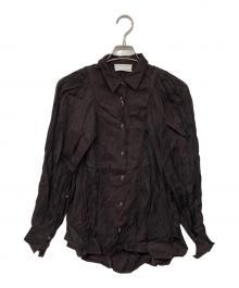 Uttrykk（ユートリーク）の古着「Rayon Twill  Stack Sleeve Shirt」｜ブラウン