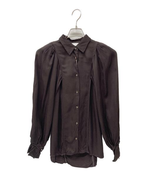 Uttrykk（ユートリーク）Uttrykk (ユートリーク) Rayon Twill  Stack Sleeve Shirt ブラウン サイズ:ONEの古着・服飾アイテム