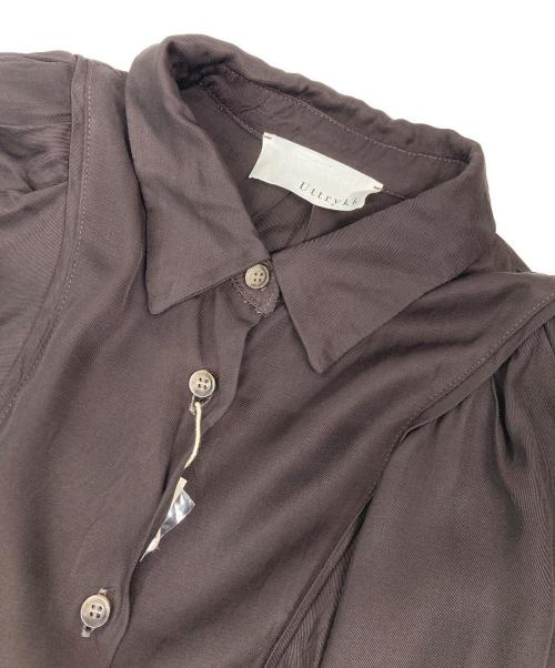 Uttrykk（ユートリーク）Uttrykk (ユートリーク) Rayon Twill  Stack Sleeve Shirt ブラウン サイズ:ONEの古着・服飾アイテム
