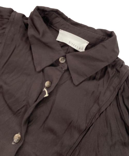 Uttrykk（ユートリーク）Uttrykk (ユートリーク) Rayon Twill  Stack Sleeve Shirt ブラウン サイズ:１の古着・服飾アイテム