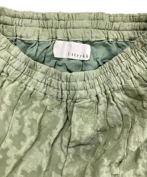 Uttrykk（ユートリーク）Uttrykk (ユートリーク) ジャガードイージーストレートパンツ グリーン サイズ:38の古着・服飾アイテム
