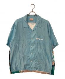 EANBE（イアンベ）の古着「男はつらいよ - Back panel レーヨンバックプリントアロハシャツ」｜ブルー