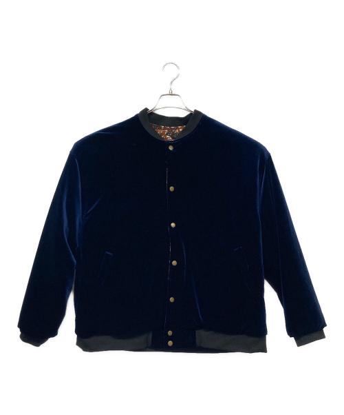 STYLE REBORN（スタイル リボーン）STYLE REBORN (スタイル リボーン) moyan AFRICA (モヤンアフリカ) ベロアリバーシブルボンバージャケット ネイビー サイズ:Fの古着・服飾アイテム
