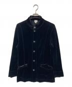 ARMANI COLLEZIONIアルマーニ コレツィオーニ）の古着「スタンドカラーベロアジャケット」｜ブラック
