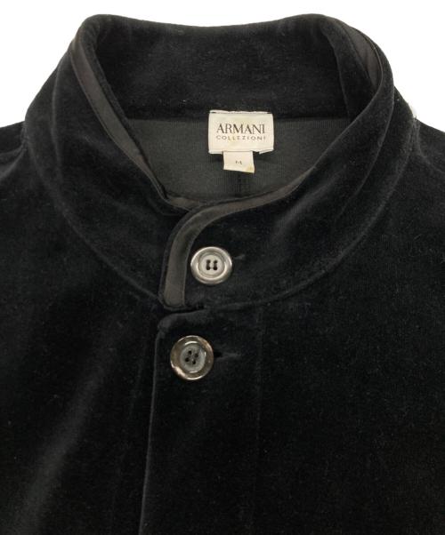 ARMANI COLLEZIONI（アルマーニ コレツィオーニ）ARMANI COLLEZIONI (アルマーニ コレツィオーニ) スタンドカラーベロアジャケット ブラック サイズ:Lの古着・服飾アイテム