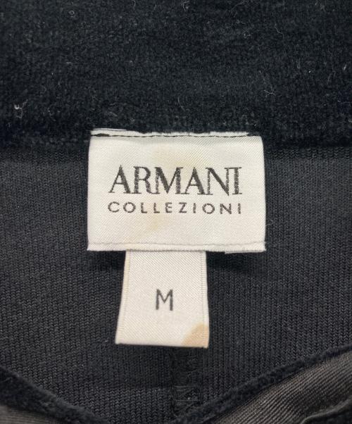 ARMANI COLLEZIONI（アルマーニ コレツィオーニ）ARMANI COLLEZIONI (アルマーニ コレツィオーニ) スタンドカラーベロアジャケット ブラック サイズ:Lの古着・服飾アイテム