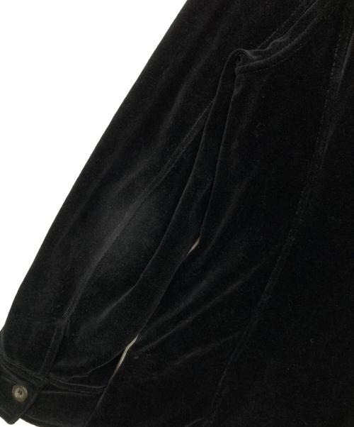 ARMANI COLLEZIONI（アルマーニ コレツィオーニ）ARMANI COLLEZIONI (アルマーニ コレツィオーニ) スタンドカラーベロアジャケット ブラック サイズ:Lの古着・服飾アイテム