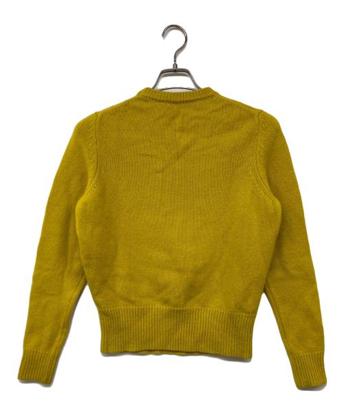 maison kitsune（メゾンキツネ）MAISON KITSUNE (メゾンキツネ) クルーネック ニット MAISON KITSUNE イエロー サイズ:Sの古着・服飾アイテム