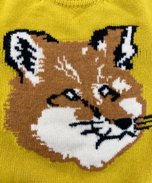maison kitsune（メゾンキツネ）MAISON KITSUNE (メゾンキツネ) クルーネック ニット MAISON KITSUNE イエロー サイズ:Sの古着・服飾アイテム