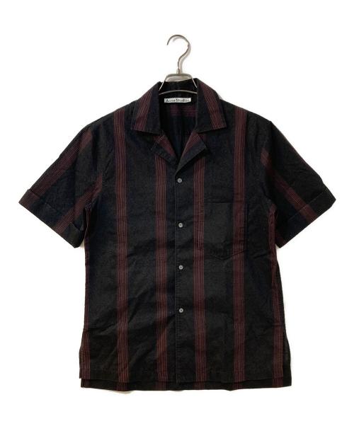 Acne studios（アクネ ストゥディオズ）Acne studios (アクネ ストゥディオズ) オープンカラーシャツ ブラック×レッド サイズ:44の古着・服飾アイテム