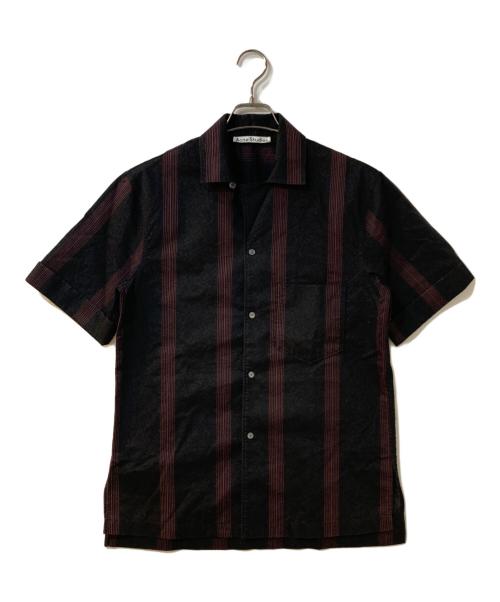 Acne studios（アクネ ストゥディオズ）Acne studios (アクネ ストゥディオズ) オープンカラーシャツ ブラック×レッド サイズ:44の古着・服飾アイテム