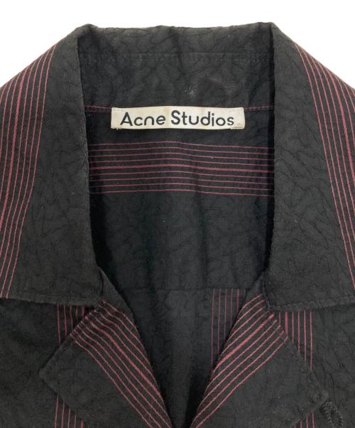 Acne studios（アクネ ストゥディオズ）Acne studios (アクネ ストゥディオズ) オープンカラーシャツ ブラック×レッド サイズ:44の古着・服飾アイテム