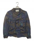 ）の古着「16SS 総柄パッカリングジャケット」｜ネイビー×ブラウン