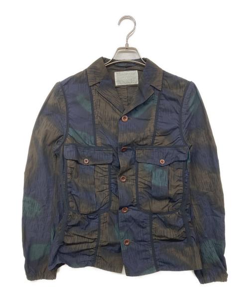 KOLOR（カラー）KOLOR (カラー) 16SS 総柄パッカリングジャケット ネイビー×ブラウン サイズ:1の古着・服飾アイテム