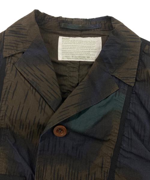 KOLOR（カラー）KOLOR (カラー) 16SS 総柄パッカリングジャケット ネイビー×ブラウン サイズ:1の古着・服飾アイテム
