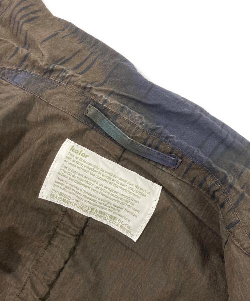 KOLOR（カラー）KOLOR (カラー) 16SS 総柄パッカリングジャケット ネイビー×ブラウン サイズ:1の古着・服飾アイテム