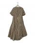 BRUNELLO CUCINELLI (ブルネロクチネリ) 半袖シルク混ストライプワンピース ブラウン サイズ:Ｍ：10000円