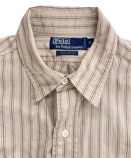 POLO RALPH LAUREN（ポロ・ラルフローレン）POLO RALPH LAUREN (ポロ・ラルフローレン) ストライプシャツ ブラウン サイズ:Mの古着・服飾アイテム