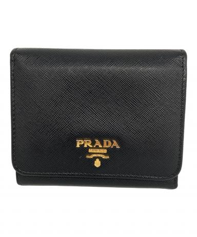 新品✨PRADA プラダ　1MH176 サフィアーノ 三つ折り財布　ブラック　黒 3033004766709719_01_8186w.jpeg